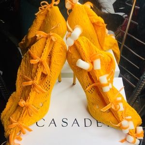 CASADEI BLADE yellow sock boot (NewWithTags)